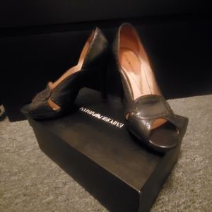 Emporio Armani Black Platform Heels